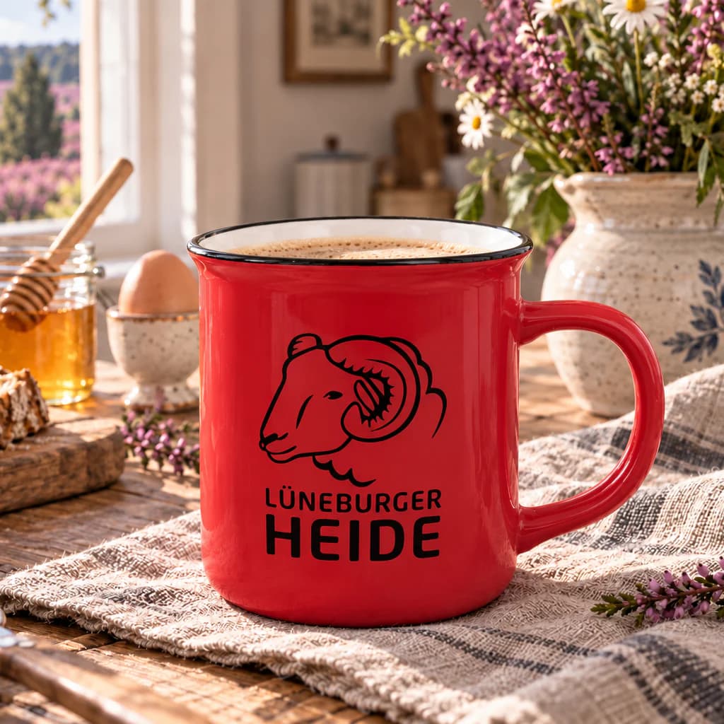 Lüneburger Heide Camp Tasse in rot